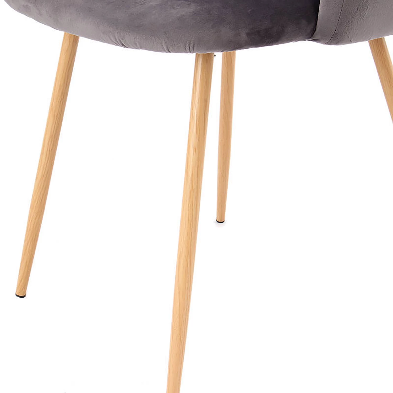 Kayoom Chaises capitonnées Celina (lot de 2) - Velours / Métal - Imitation hêtre - Gris 7 Kayoom Chaises capitonnées Celina (lot de 2) - Velours / Métal - Imitation hêtre - Gris – Image 7