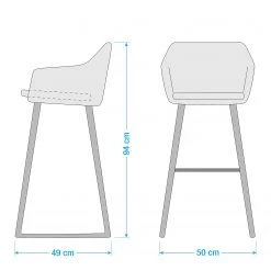 Mørteens Chaises de bar Skelde (lot de 2) - Noir -ÉcoMaison Soldes 1000214337 200728 14340300003 SKETCH DETAILS P000000001000214337 sketch