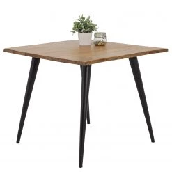 Norrwood Table Auberry - Acacia massif / Acier - Acacia / Noir mat - Largeur : 90 cm