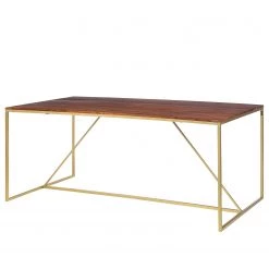 Jack & Alice Table Loga - Acacia massif / Fer - Acacia / Doré