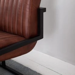 Ars manufacti Banquette Wylie - Cuir / Fer - Marron vintage / Noir -ÉcoMaison Soldes 1000215577 210505 15060600004 DETAILS P000000001000215577