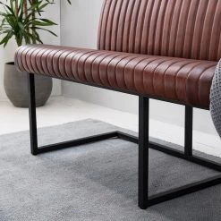 Ars manufacti Banquette Wylie - Cuir / Fer - Marron vintage / Noir -ÉcoMaison Soldes 1000215577 210505 15060800005 DETAILS P000000001000215577