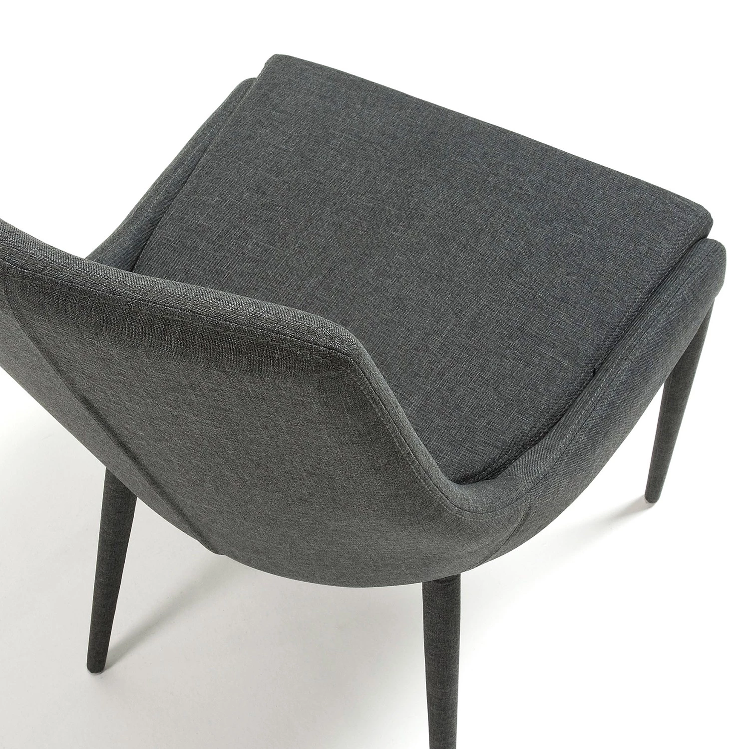 Loftscape Chaises capitonnées Doyline I (lot de 2) - Tissu / Acier - Gris foncé 4 Loftscape Chaises capitonnées Doyline I (lot de 2) - Tissu / Acier - Gris foncé – Image 4