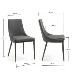 Loftscape Chaises capitonnées Doyline I (lot de 2) - Tissu / Acier - Gris foncé 11 Loftscape Chaises capitonnées Doyline I (lot de 2) - Tissu / Acier - Gris foncé -ÉcoMaison Soldes 1000216163 200623 13433600037 SKETCH DETAILS P000000001000216163 sketch