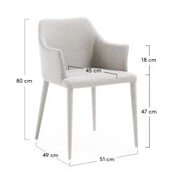 Loftscape Chaises à accoudoirs Dayline I (2 él.) - Tissu / Acier - Gris clair -ÉcoMaison Soldes 1000216182 200623 13455100167 SKETCH DETAILS P000000001000216182 sketch