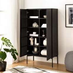 Studio Copenhagen Buffet haut Dowland - Placage en bois véritable - Chêne / Noir -ÉcoMaison Soldes 1000218356 210311 08052400012 MOOD DETAILS P000000001000218356 mood