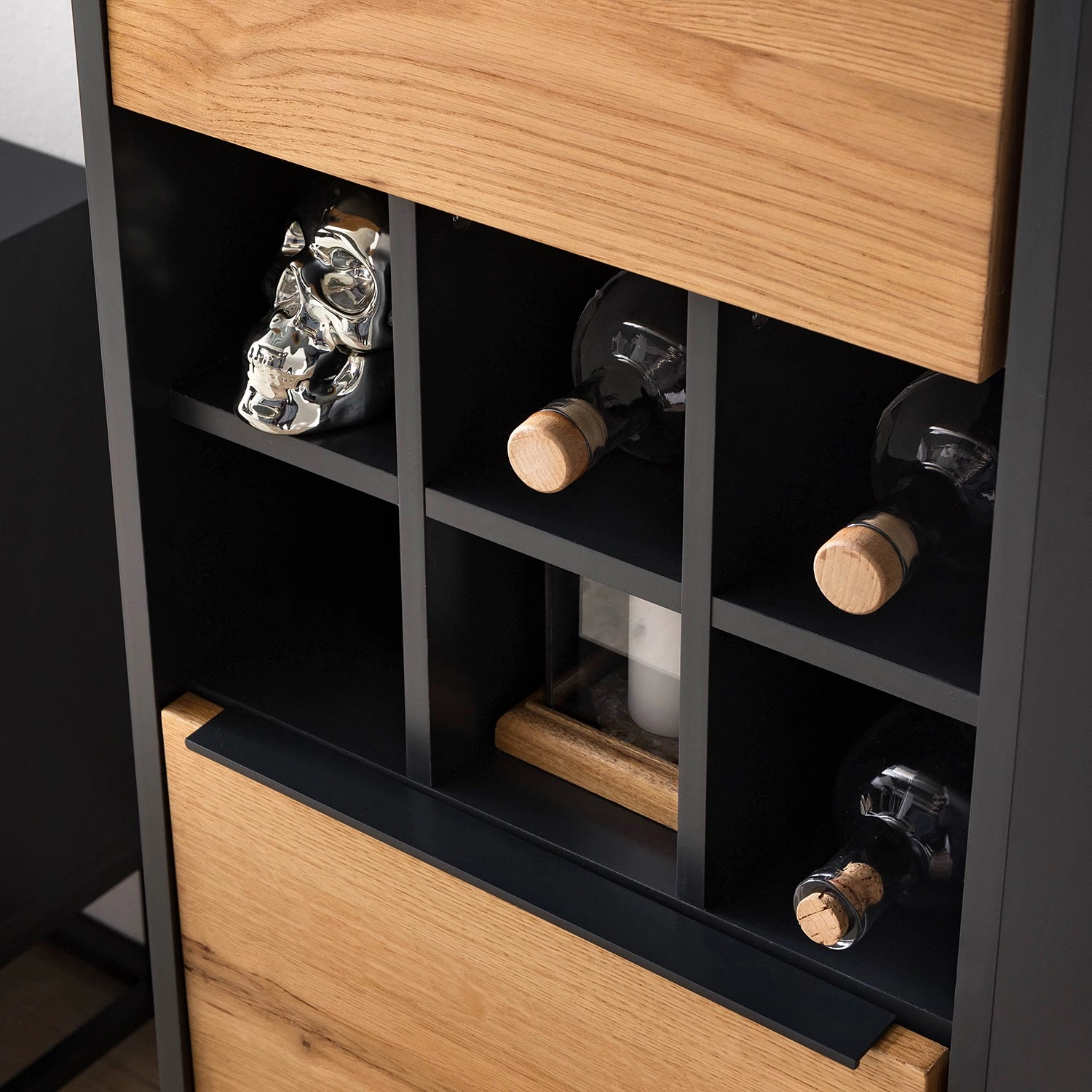 Red Living Armoire Barview II - Placage en chêne - Chêne / Anthracite 21 Red Living Armoire Barview II - Placage en chêne - Chêne / Anthracite – Image 21