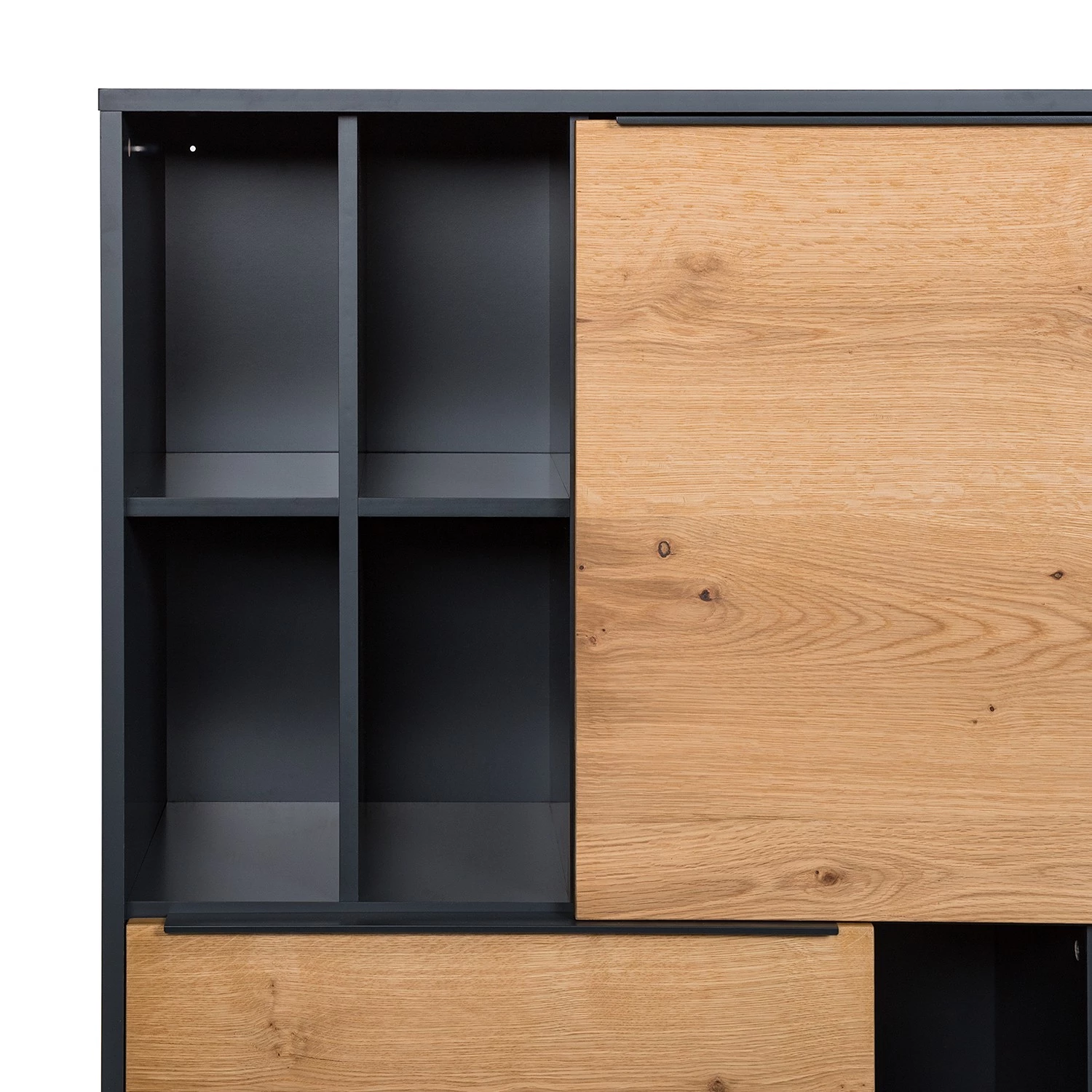 Red Living Buffet haut Barview - Placage en chêne - Chêne / Anthracite 19 Red Living Buffet haut Barview - Placage en chêne - Chêne / Anthracite – Image 19