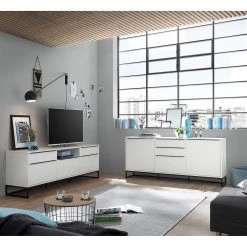 Fredriks Buffet White Hall II - Blanc mat / Noir -ÉcoMaison Soldes 1000218367 210303 08540300001 MOOD DETAILS P000000001000218367 mood