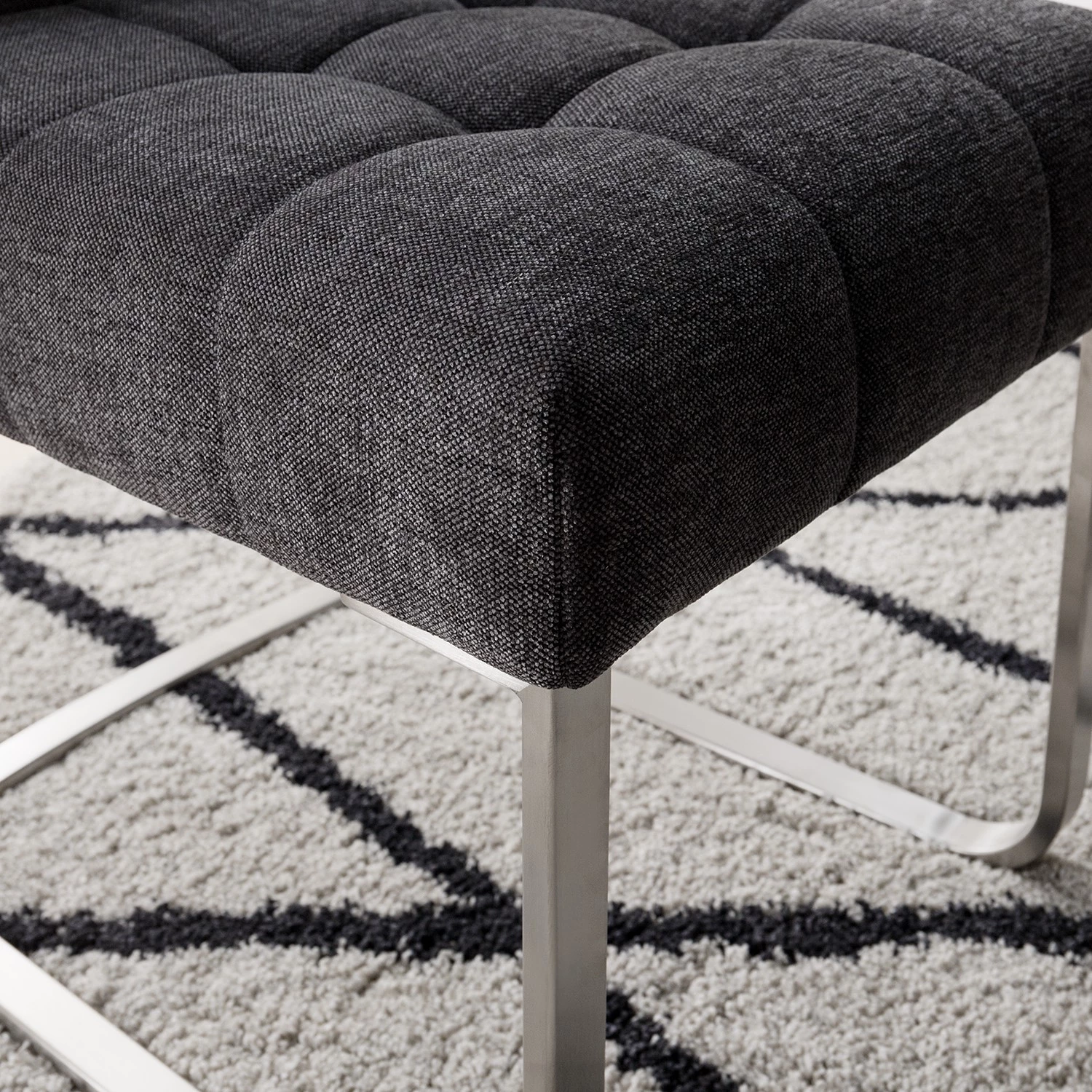 Ars manufacti Chaises cantilever Stawley I (lot de 2) - Tissage à plat / Acier inoxydable - Gris foncé / Acier inoxydable 13 Ars manufacti Chaises cantilever Stawley I (lot de 2) - Tissage à plat / Acier inoxydable - Gris foncé / Acier inoxydable – Image 13