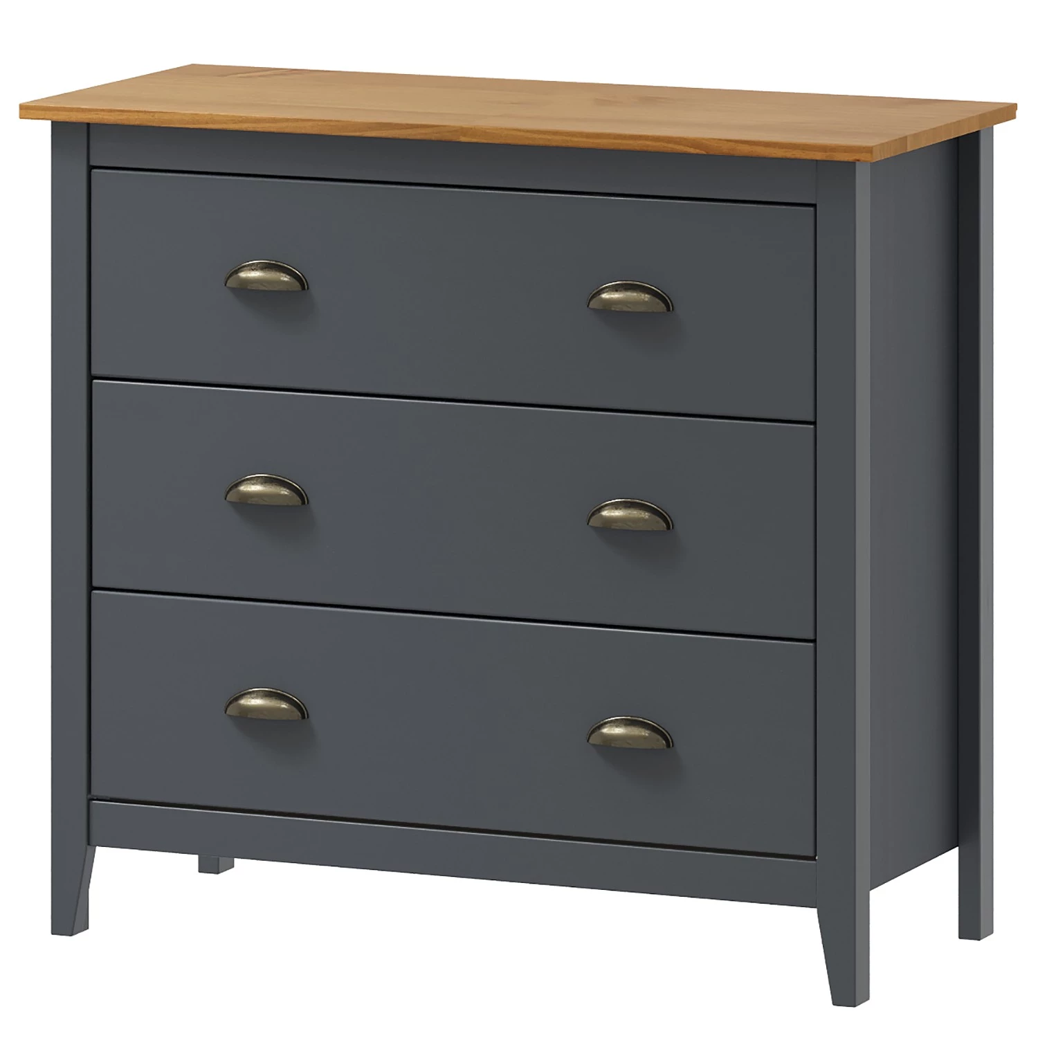 Maison Belfort Commode Rivery III - Pin massif - Anthracite 1 Maison Belfort Commode Rivery III - Pin massif - Anthracite