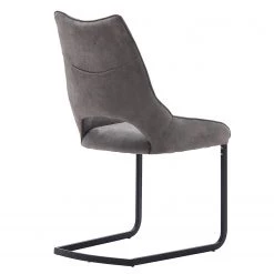 Fredriks Chaises cantilever Nadros (lot de 2) - Microfibre / Métal - Gris vintage / Noir mat -ÉcoMaison Soldes 1000218451 201204 16491100003 DETAILS P000000001000218451