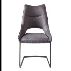 Fredriks Chaises cantilever Nadros (lot de 2) - Microfibre / Métal - Gris vintage / Noir mat -ÉcoMaison Soldes 1000218451 210120 13453100002 DETAILS P000000001000218451