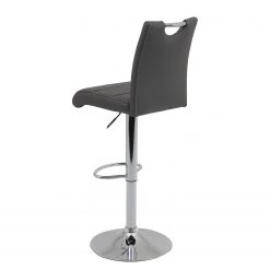 Fredriks Chaises de bar Malte (lot de 2) - Imitation cuir / Métal - Chrome - Gris foncé -ÉcoMaison Soldes 1000218722 200714 11153900024 DETAILS P000000001000218722