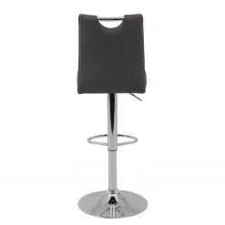 Fredriks Chaises de bar Malte (lot de 2) - Imitation cuir / Métal - Chrome - Gris foncé -ÉcoMaison Soldes 1000218722 200714 11154000026 DETAILS P000000001000218722