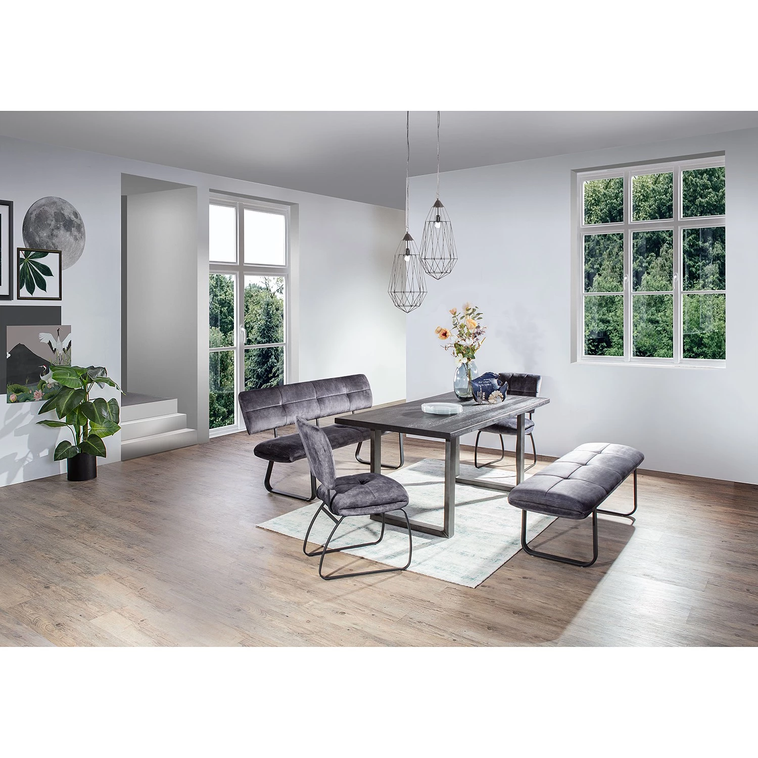 Loftscape Banquette Mayetta II - Tissé à plat / Fer - Anthracite / Noir 3 Loftscape Banquette Mayetta II - Tissé à plat / Fer - Anthracite / Noir – Image 3