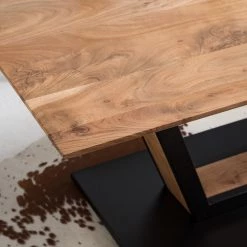 Ars manufacti Table Pensol - Acacia massif / Fer - Acacia / Noir -ÉcoMaison Soldes 1000222306 210503 09041300014 DETAILS P000000001000222306