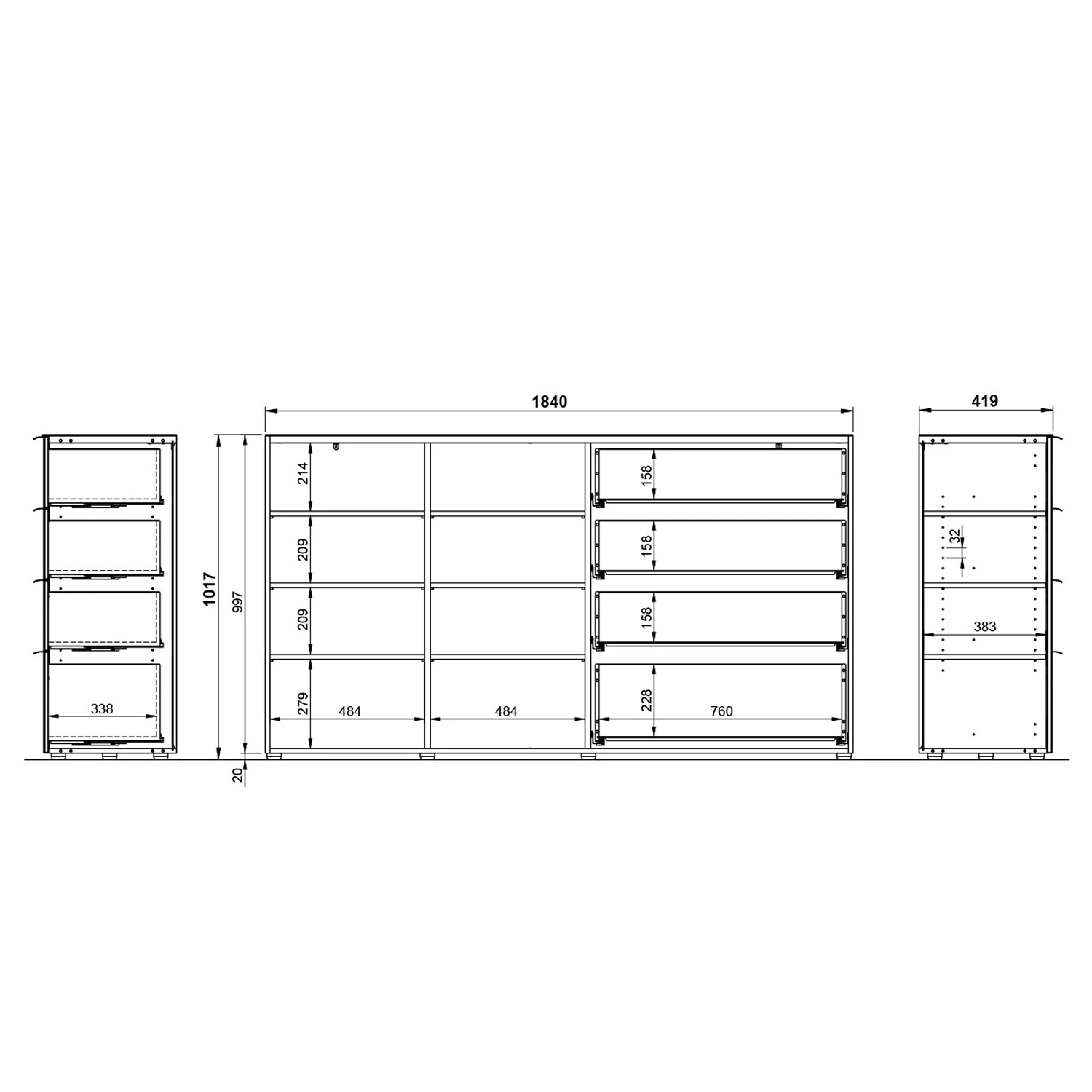 Germania Buffet Oakland II - Blanc / Imitation chêne de Navarre 6 Germania Buffet Oakland II - Blanc / Imitation chêne de Navarre – Image 6