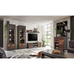 Red Living Vitrine Buzan I - Imitation bois recyclé / Anthracite -ÉcoMaison Soldes 1000223909 200828 15395900029 MOOD DETAILS P000000001000223909 mood