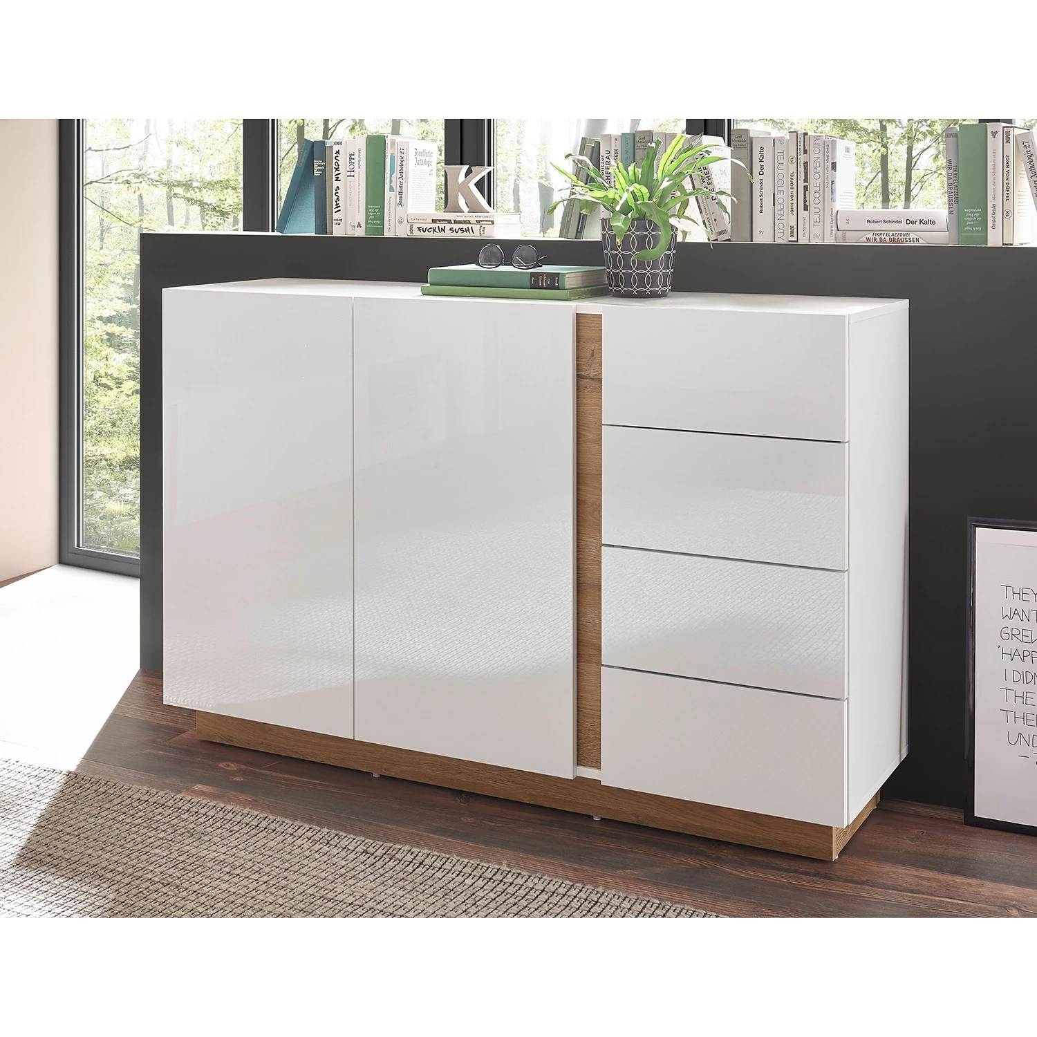 Loftscape Buffet Cailla III - Blanc brillant 2 Loftscape Buffet Cailla III - Blanc brillant – Image 2