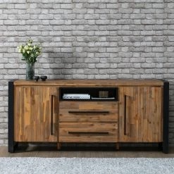 Ars manufacti Buffet Urban Industry I - Partiellement en acacia massif / Métal - Acacia / Noir -ÉcoMaison Soldes 1000224201 210714 07372000003 MOOD DETAILS P000000001000224201 mood
