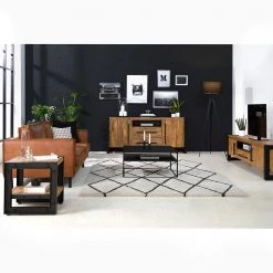 Ars manufacti Buffet Urban Industry I - Partiellement en acacia massif / Métal - Acacia / Noir -ÉcoMaison Soldes 1000224201 220118 132848000026 MOOD DETAILS P000000001000224201 mood