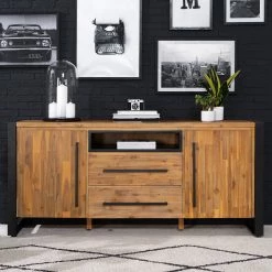 Ars manufacti Buffet Urban Industry I - Partiellement en acacia massif / Métal - Acacia / Noir -ÉcoMaison Soldes 1000224201 220118 132848000028 MOOD DETAILS P000000001000224201 mood