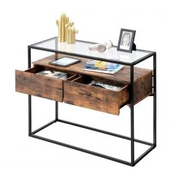 Red Living Console Cottage Hill - Verre / Métal - Marron / Noir -ÉcoMaison Soldes 1000225819 200914 06124300083 DETAILS P000000001000225819