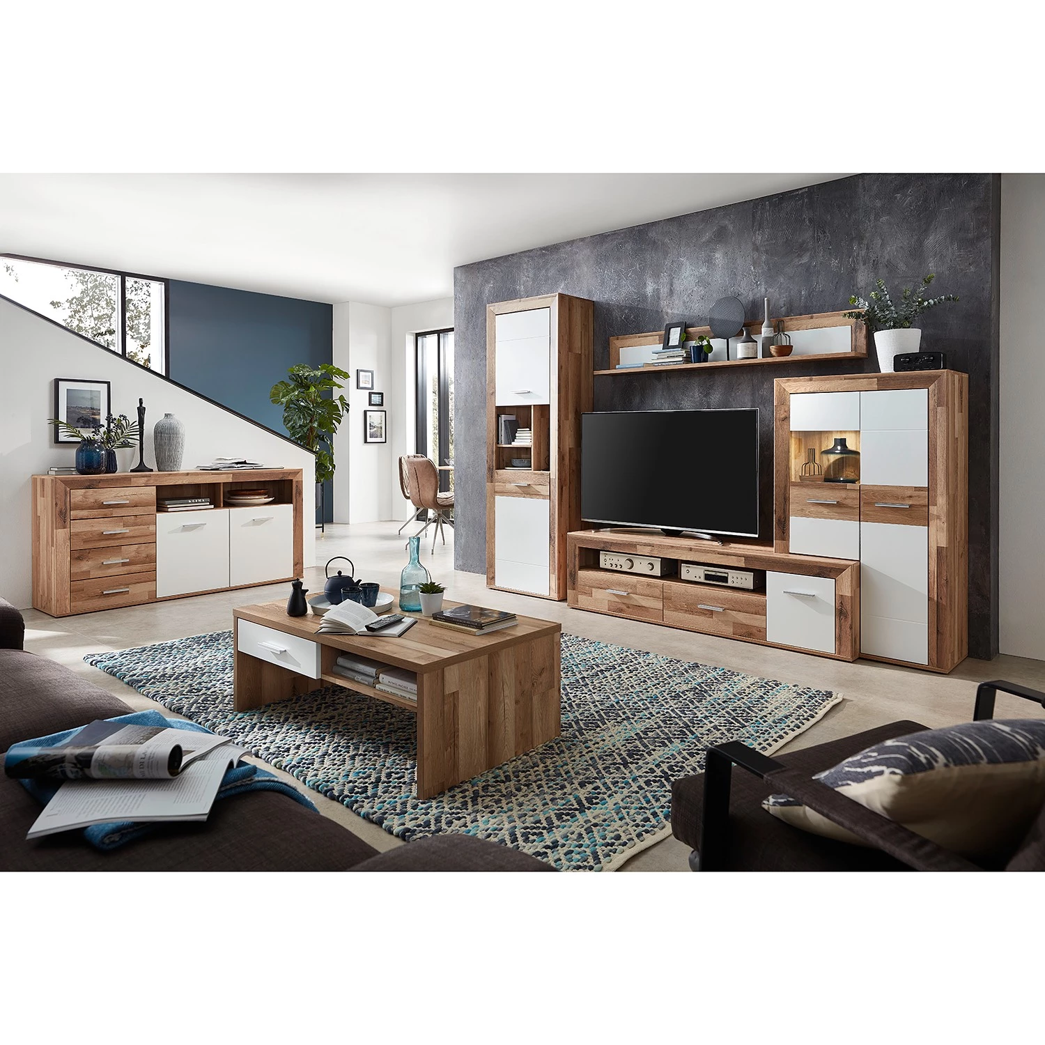 Loftscape Tablette murale Waverly - Blanc / Imitation chêne 2 Loftscape Tablette murale Waverly - Blanc / Imitation chêne – Image 2