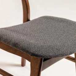 Norrwood Chaises Varkaus II (lot de 2) - Tissu /Placage noyer et hévéa massif - Gris / Noyer -ÉcoMaison Soldes 1000225987 200917 06365100059 DETAILS P000000001000225987