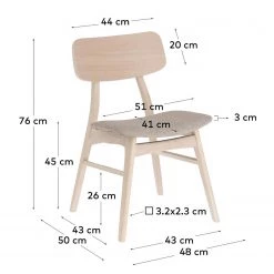 Norrwood Chaises Varkaus I (lot de 2) - Tissu / Placage en chêne et hévéa massif - Sahara / Chêne -ÉcoMaison Soldes 1000225995 200917 06373300129 SKETCH DETAILS P000000001000225995 sketch