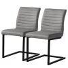 Ars manufacti Chaises Finga III (lot de 2) - Tissage à plat / Fer - Gris / Noir