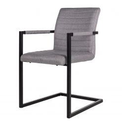Ars manufacti Fauteuil Finga III - Tissage à plat / Fer - Gris / Noir