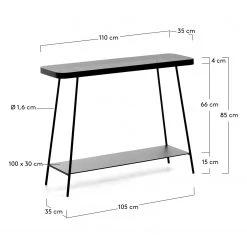 Red Living Console Kingswell - Verre / Métal - Gris / Noir -ÉcoMaison Soldes 1000226423 200928 15152000067 SKETCH DETAILS P000000001000226423 sketch