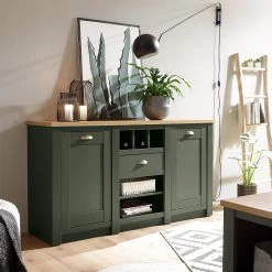 Norrwood Buffet Cardet - Vert mousse / Imitation chêne de Wotan -ÉcoMaison Soldes 1000227576 201016 13050500120 MOOD DETAILS P000000001000227576 mood