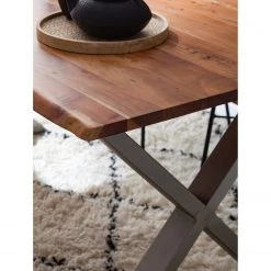 Ars Natura Table Kapra - Acacia brun - 180 x 90 cm - Argenté - Forme en X - Épaisseur plateau : 2.5 cm 18 Ars Natura Table Kapra - Acacia brun - 180 x 90 cm - Argenté - Forme en X - Épaisseur plateau : 2.5 cm -ÉcoMaison Soldes 1000227925 210126 13015300032 DETAILS P000000001000227925