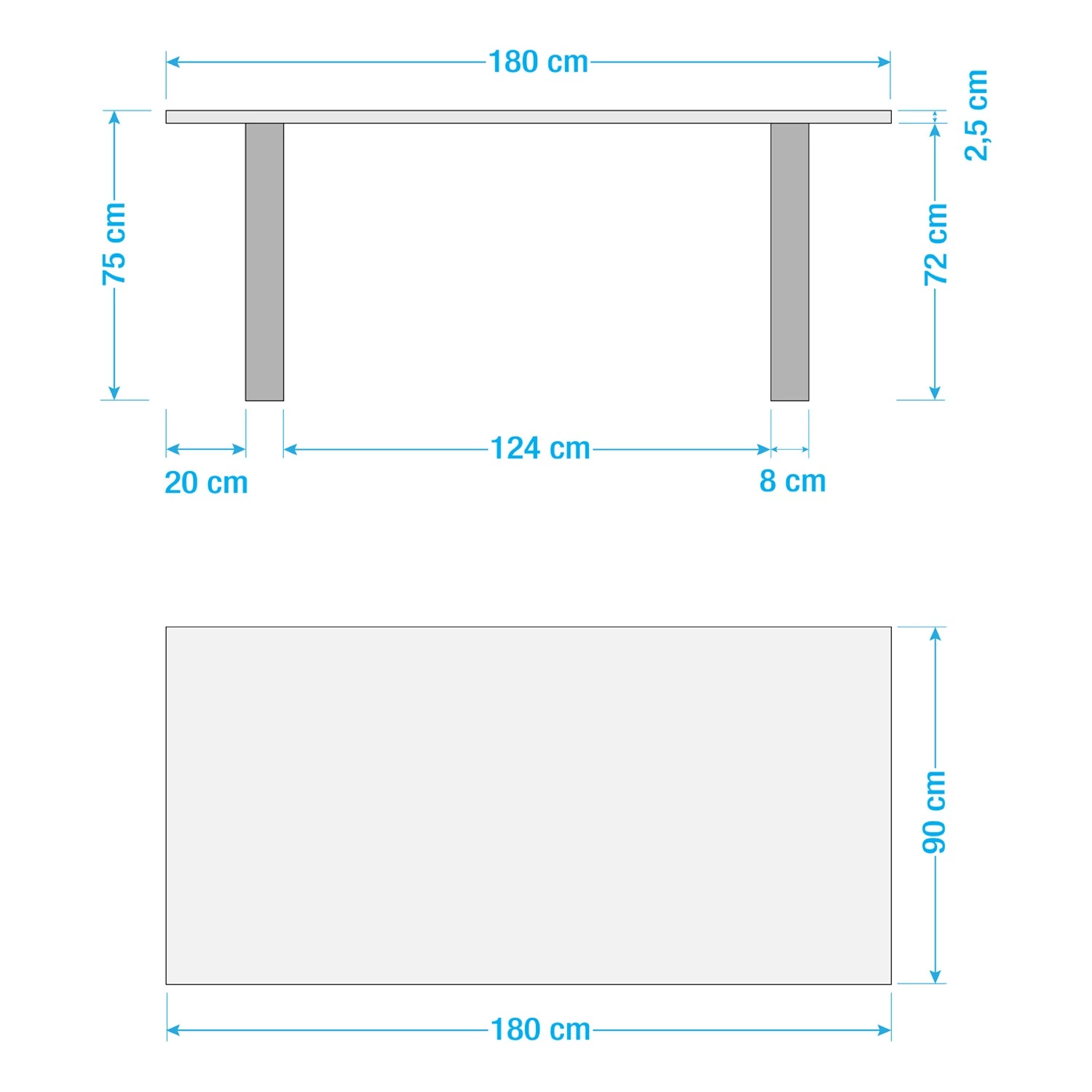 Ars Natura Table Kapra - Acacia Gris - 180 x 90 cm - Noir - Forme en U - Épaisseur plateau : 2.5 cm 18 Ars Natura Table Kapra - Acacia Gris - 180 x 90 cm - Noir - Forme en U - Épaisseur plateau : 2.5 cm – Image 18