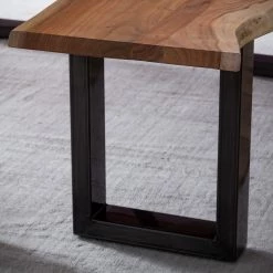 Ars Natura Banc Kapra - Acacia brun - Largeur : 160 cm - Métal vintage - Forme en U -ÉcoMaison Soldes 1000228071 210212 13402600082 DETAILS P000000001000228071