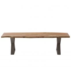 Ars Natura Banc Kapra - Acacia brun - Largeur : 160 cm - Argenté - Forme en X -ÉcoMaison Soldes 1000228073 201210 13060500020 DETAILS P000000001000228073