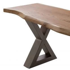 Ars Natura Banc Kapra - Acacia brun - Largeur : 160 cm - Argenté - Forme en X -ÉcoMaison Soldes 1000228073 201210 13060600022 DETAILS P000000001000228073