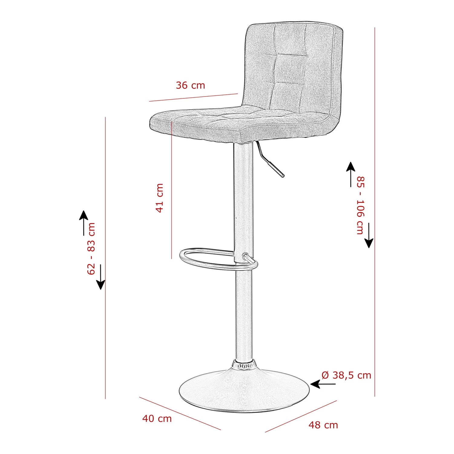 Loftscape Chaises de bar Gasny (lot de 2) - Microfibre / Acier - Marron foncé 7 Loftscape Chaises de bar Gasny (lot de 2) - Microfibre / Acier - Marron foncé – Image 7