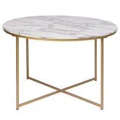 Jack & Alice Table Katori - Imitation marbre blanc / Doré