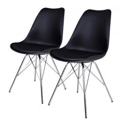 Norrwood Chaises Vaire (lot de 2) - Matière plastique / Acier - Noir