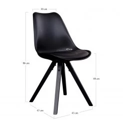 Norrwood Chaises Trebes I (lot de 2) - Matière plastique / Hévéa massif - Noir / Hévéa -ÉcoMaison Soldes 1000231008 201125 16492100020 SKETCH DETAILS P000000001000231008 sketch