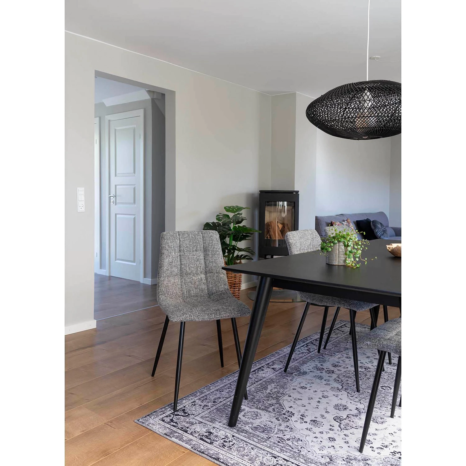 Loftscape Chaises capitonnées Ormoy III (lot de 2) - Tissu / Acier - Gris / Noir 2 Loftscape Chaises capitonnées Ormoy III (lot de 2) - Tissu / Acier - Gris / Noir – Image 2