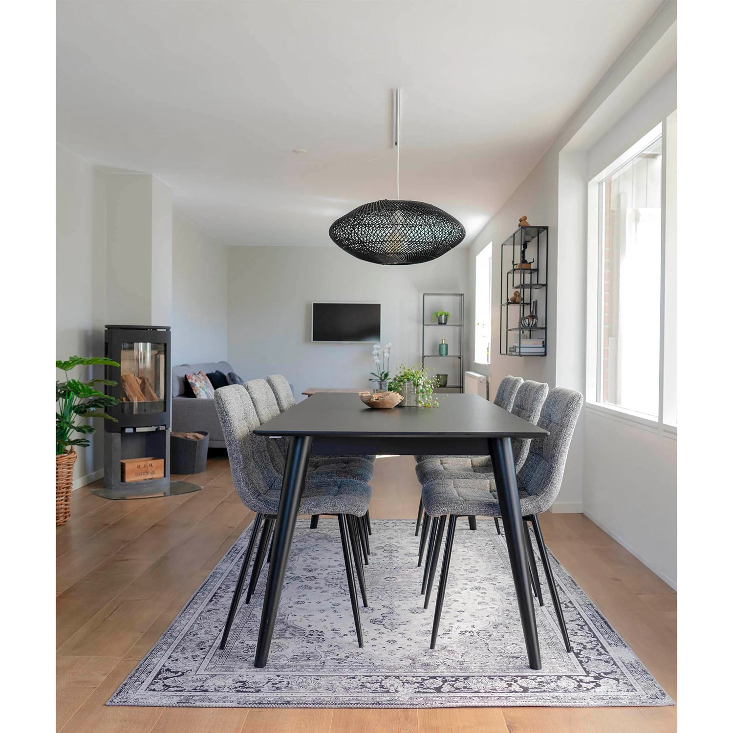 Loftscape Chaises capitonnées Ormoy III (lot de 2) - Tissu / Acier - Gris / Noir 3 Loftscape Chaises capitonnées Ormoy III (lot de 2) - Tissu / Acier - Gris / Noir – Image 3