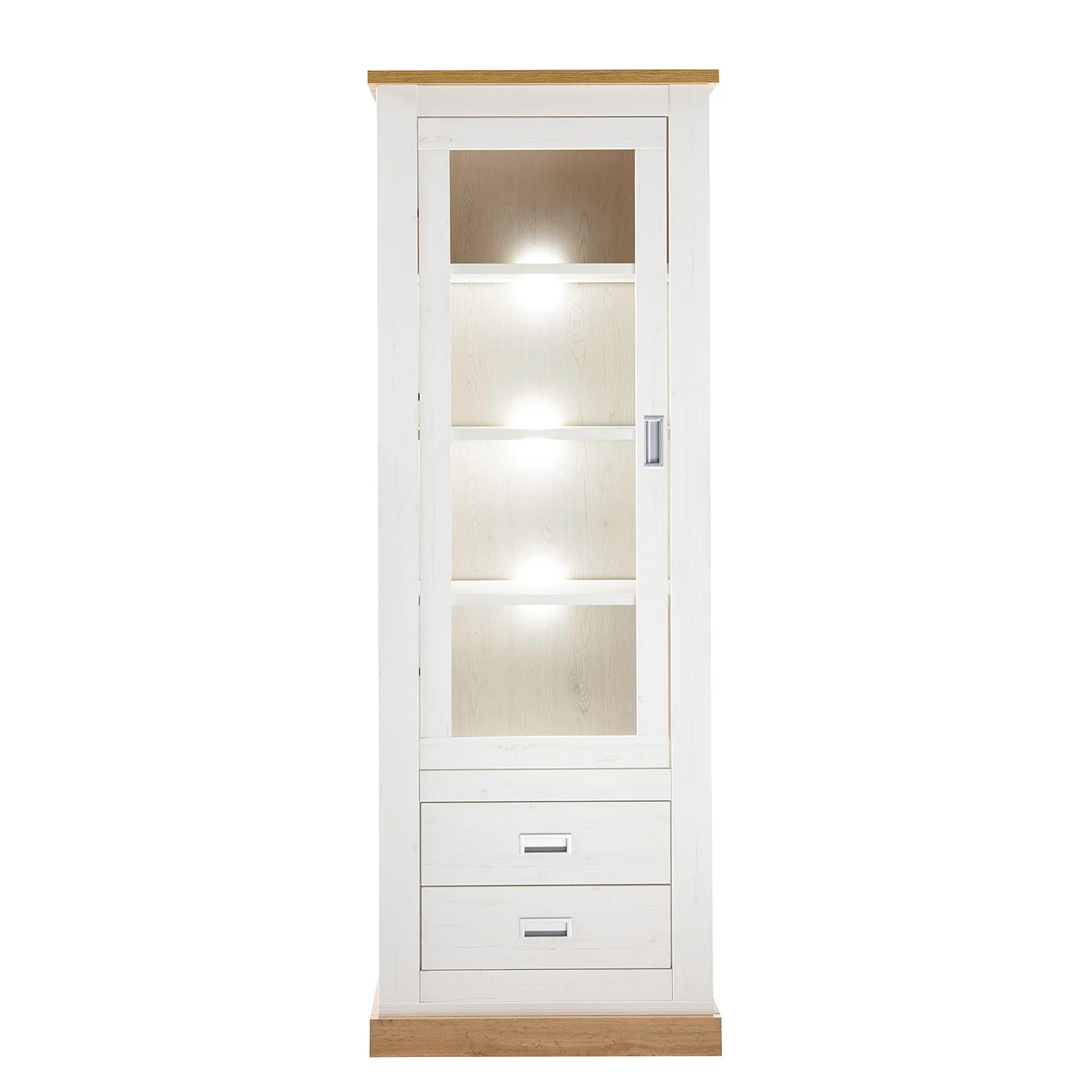 Ridgevalley Vitrine Ollezy - Imitation pin blanc / Imitation chêne artisan 5 Ridgevalley Vitrine Ollezy - Imitation pin blanc / Imitation chêne artisan – Image 5