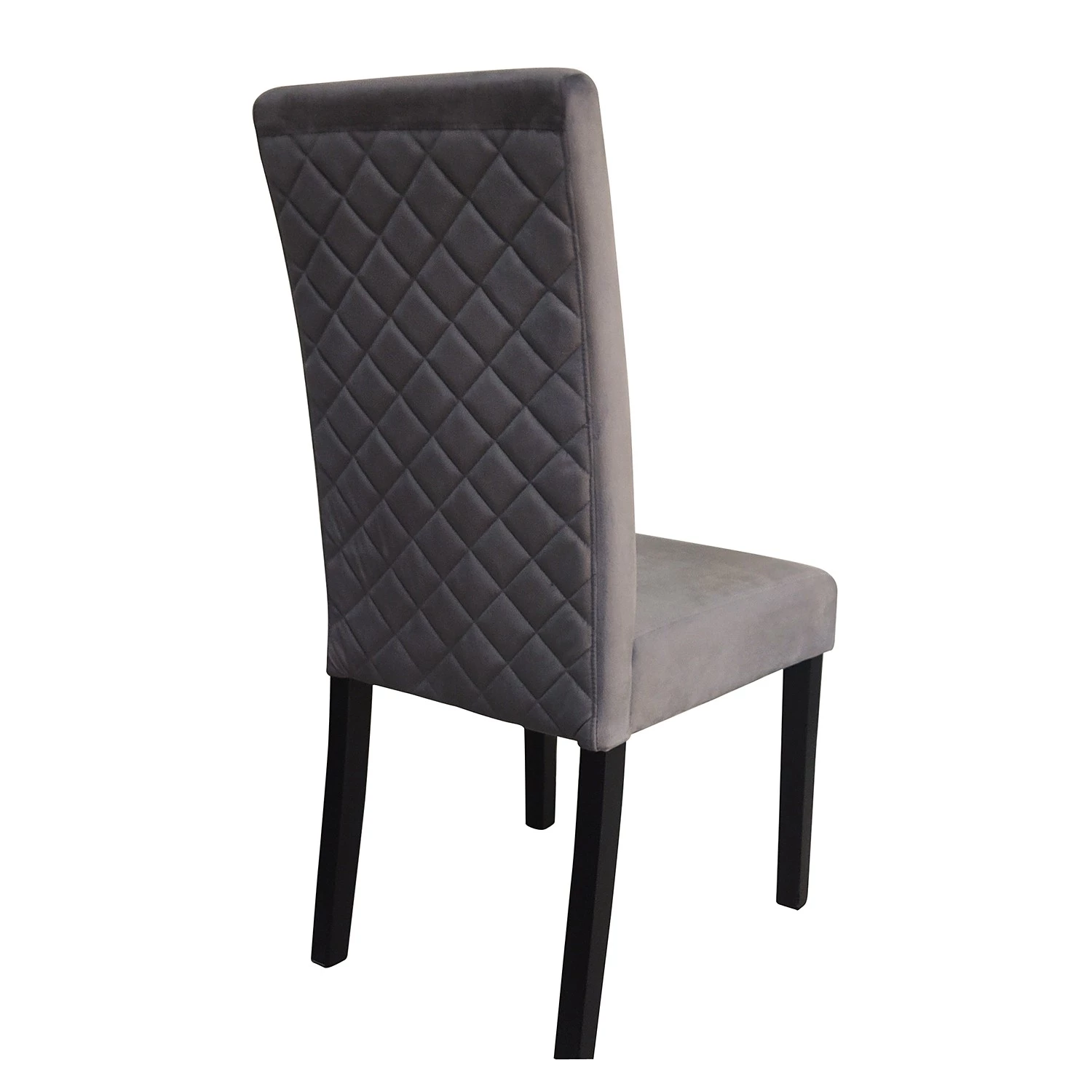 Loftscape Chaises capitonnées Moux (lot de 2) - Velours / Hévéa massif - Gris / Noir 4 Loftscape Chaises capitonnées Moux (lot de 2) - Velours / Hévéa massif - Gris / Noir – Image 4