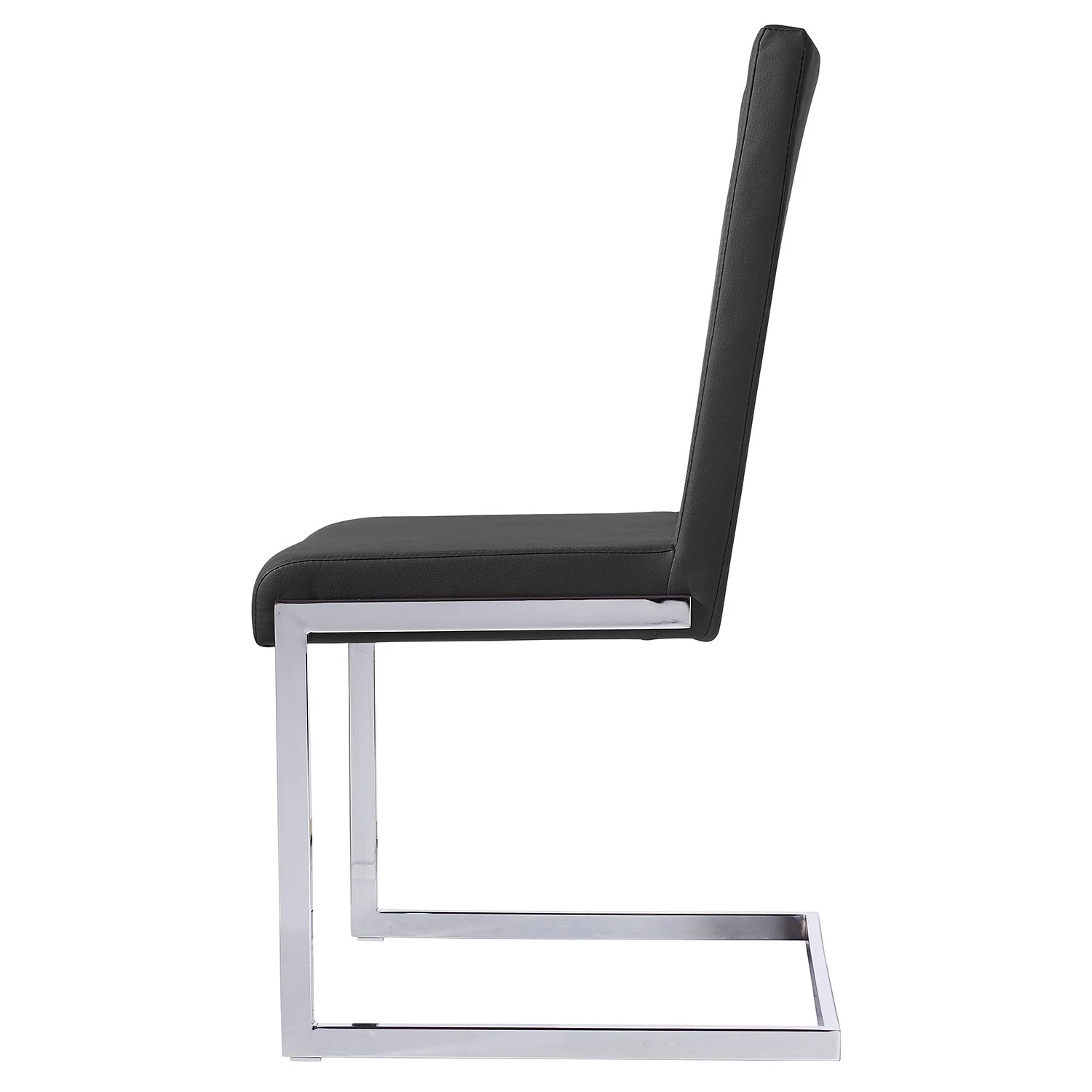 Loftscape Chaises cantilever Talcott (lot de 2) - Imitation cuir - Chrome - Noir 2 Loftscape Chaises cantilever Talcott (lot de 2) - Imitation cuir - Chrome - Noir – Image 2