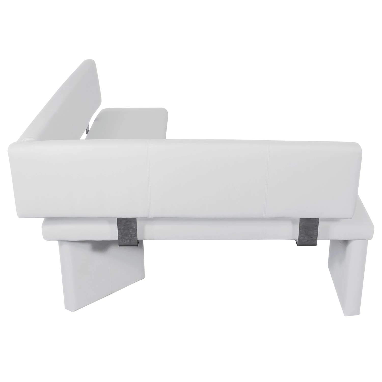 Loftscape Banc d’angle Talcott - Imitation cuir - Chrome - Blanc - Largeur : 194 cm - Angle à gauche (vu de face) 6 Loftscape Banc d’angle Talcott - Imitation cuir - Chrome - Blanc - Largeur : 194 cm - Angle à gauche (vu de face) – Image 6